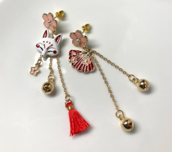 Fox Sakura Japanese Earrings | Pre Order
