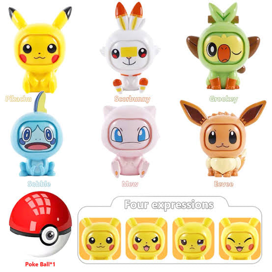 Face-changing Pokémon Figure Toy - Set of 6