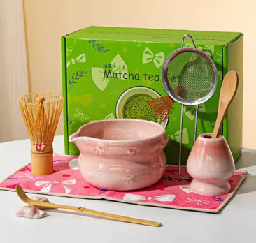 Ceramic Sakura Matcha Tea Set | Pre Order