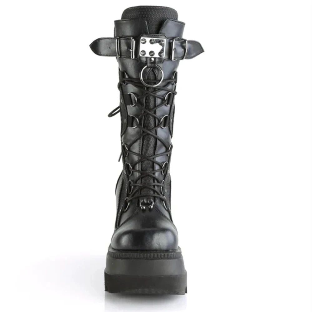 Punk Lace-Up Mid Calf Platform Boots | Pre Order