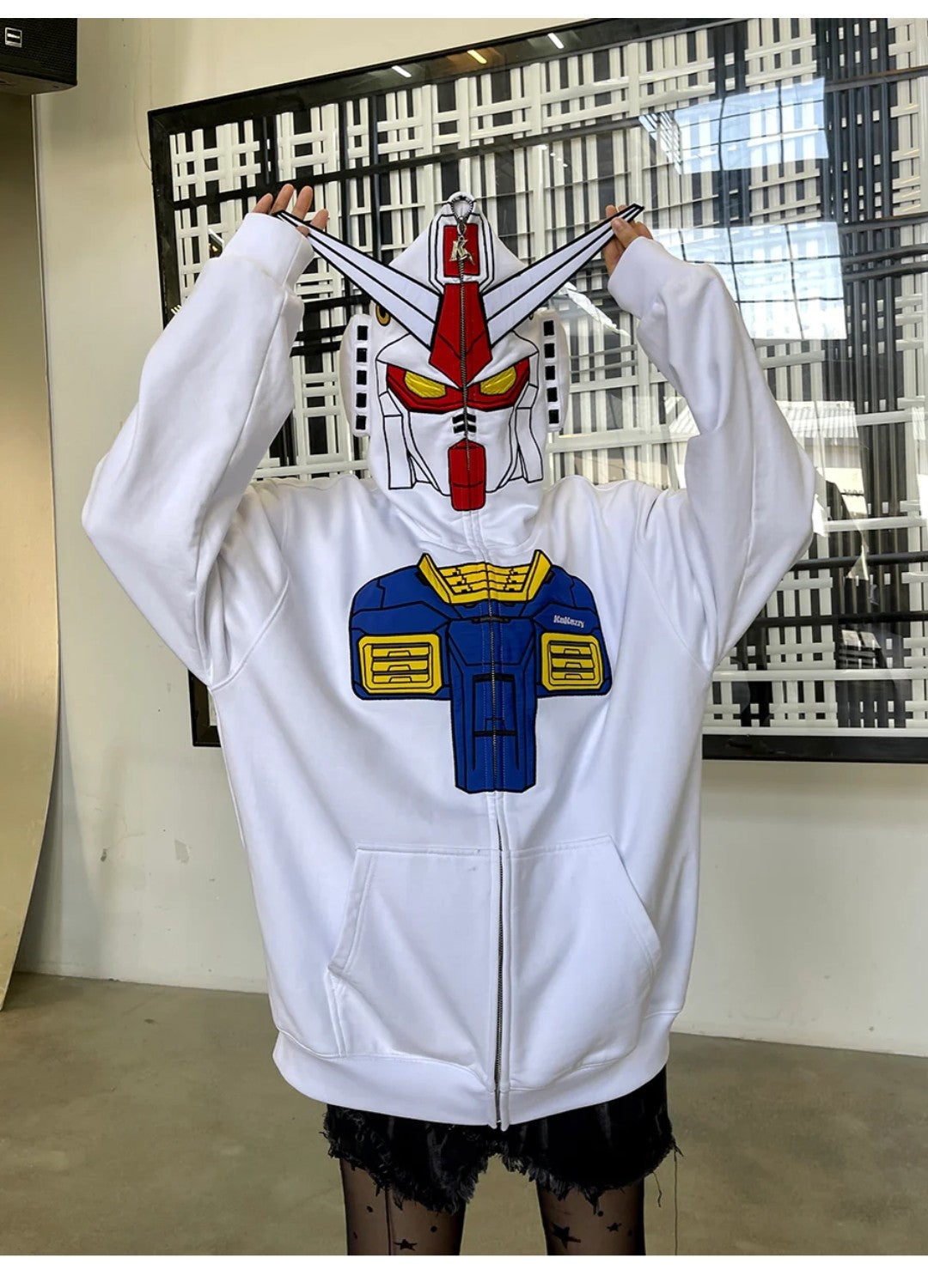 White full zipper hoodie | Pre order