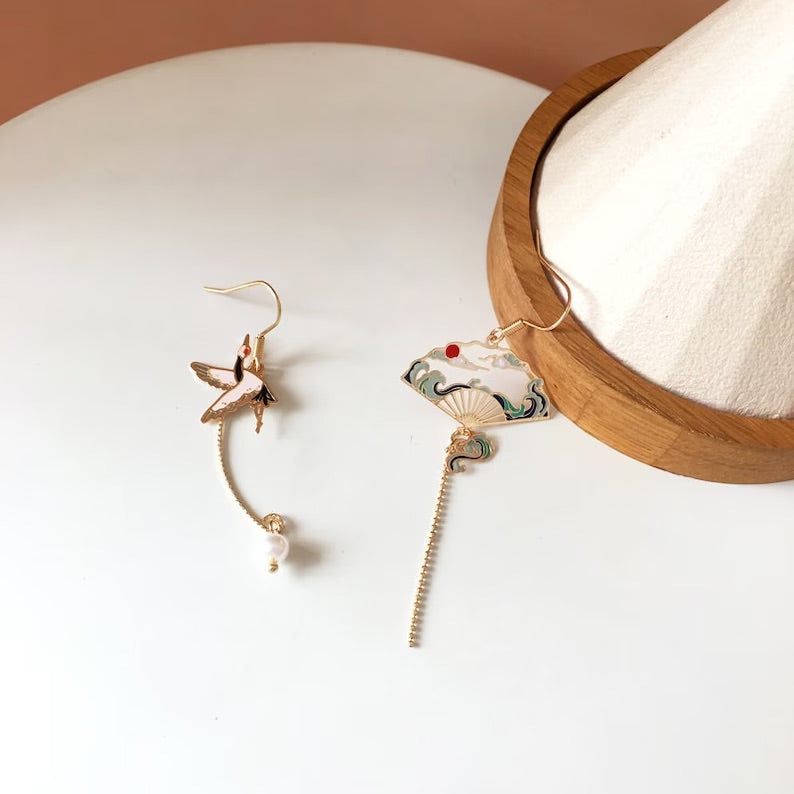 Flamingo Fan Earrings | Pre Order