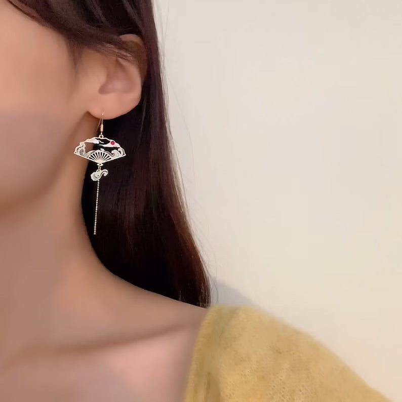 Flamingo Fan Earrings | Pre Order