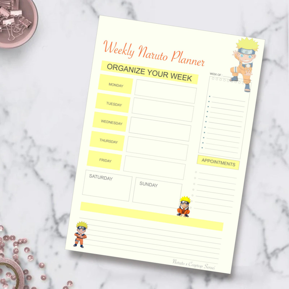 Weekly Naruto Planner